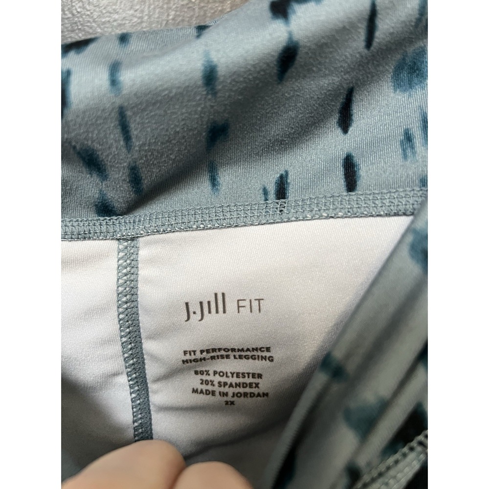 J Jill Fit Sz 2X Performance High Rise Leggings Blue Print Women's - Picture 4 of 5
